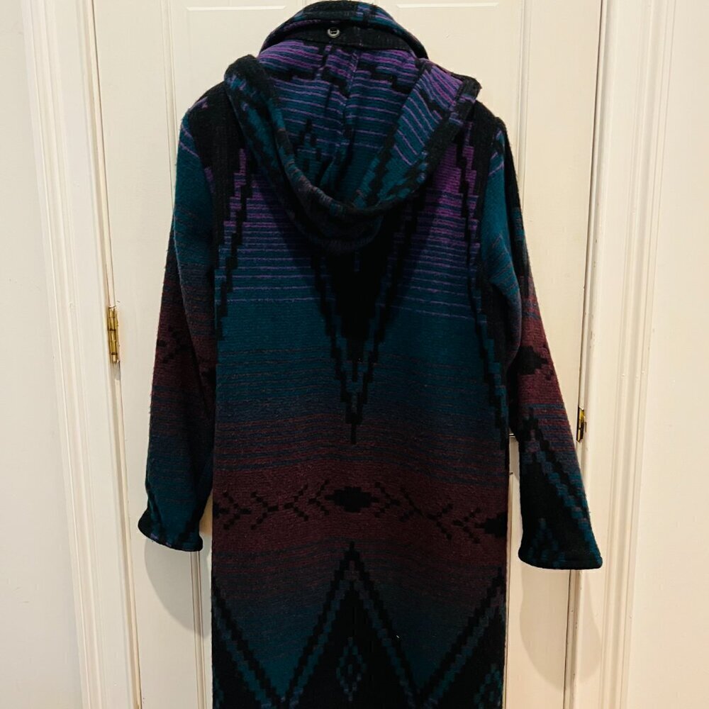 Vintage Woolrich Jacket Women's Southwest Aztec Navajo Wool Blanket Trench Coat - Picture 16 of 16